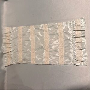 Vintage Lace Trim Satin Bolster Pillow Cover Rachel Ashwell Simply Shabby Chic